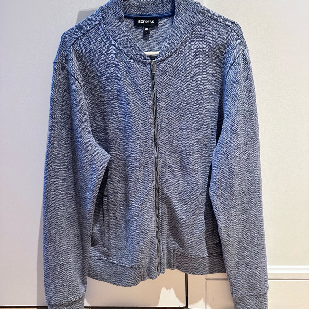 Express Blue-Gray Zip-Up Jacket